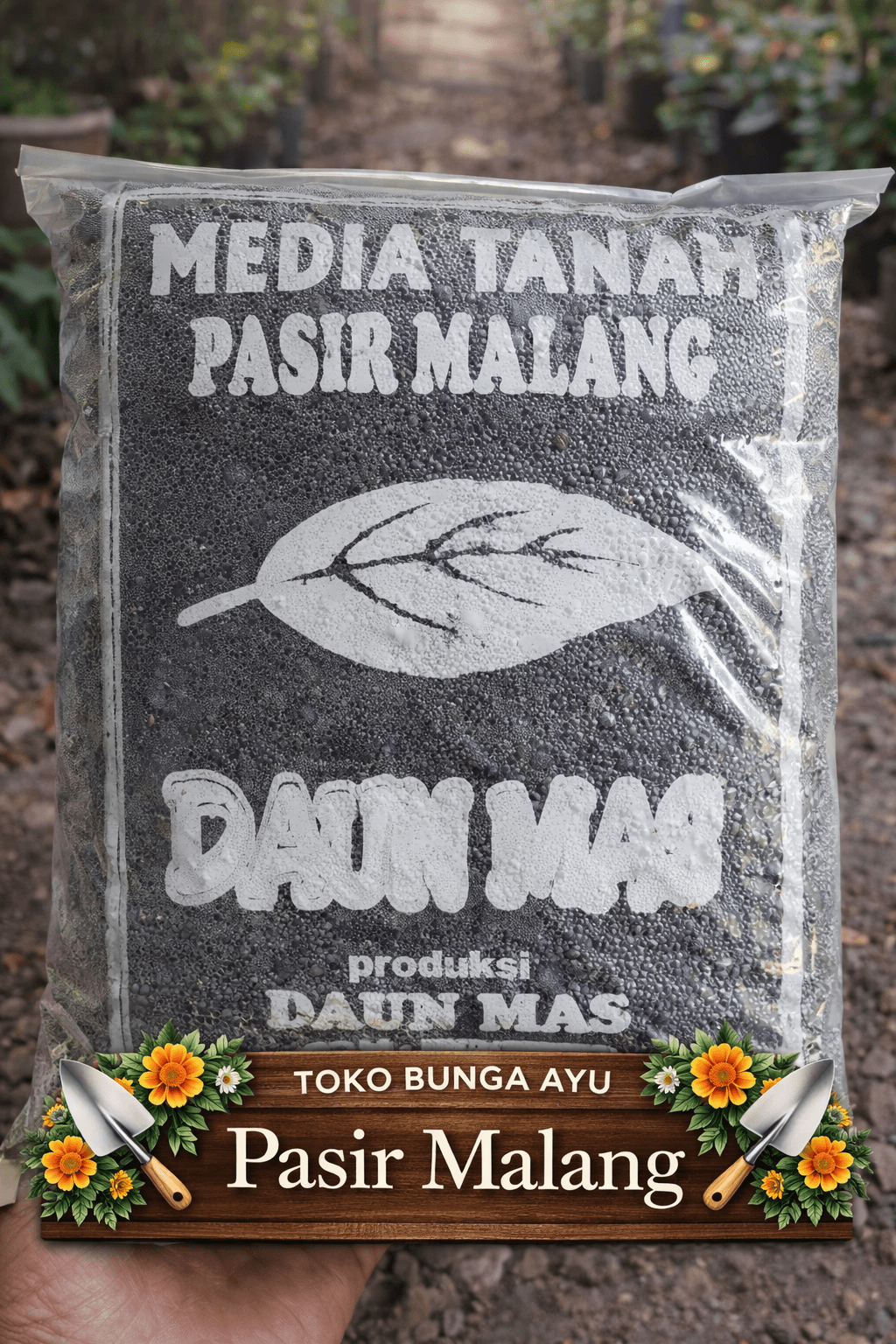 Pasir Malang hitam kemasan plastik